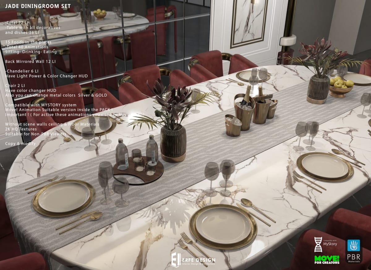 Jade Diningroom Set 72 LI PBR 3