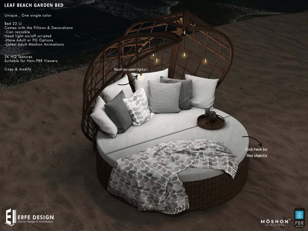 Leaf Garden Beach Bed PG PBR 2