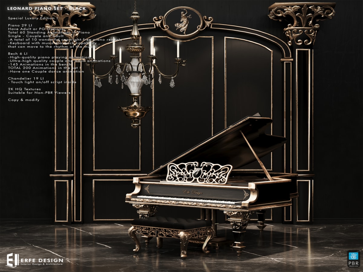 Leonard Piano Set Black PG 62 LI PBR