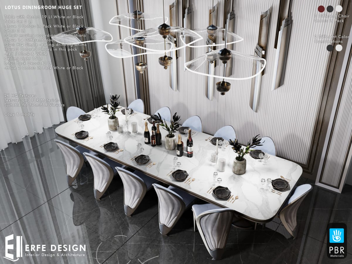 Lotus Diningroom HUGE Set PBR &amp; NonPBR 2