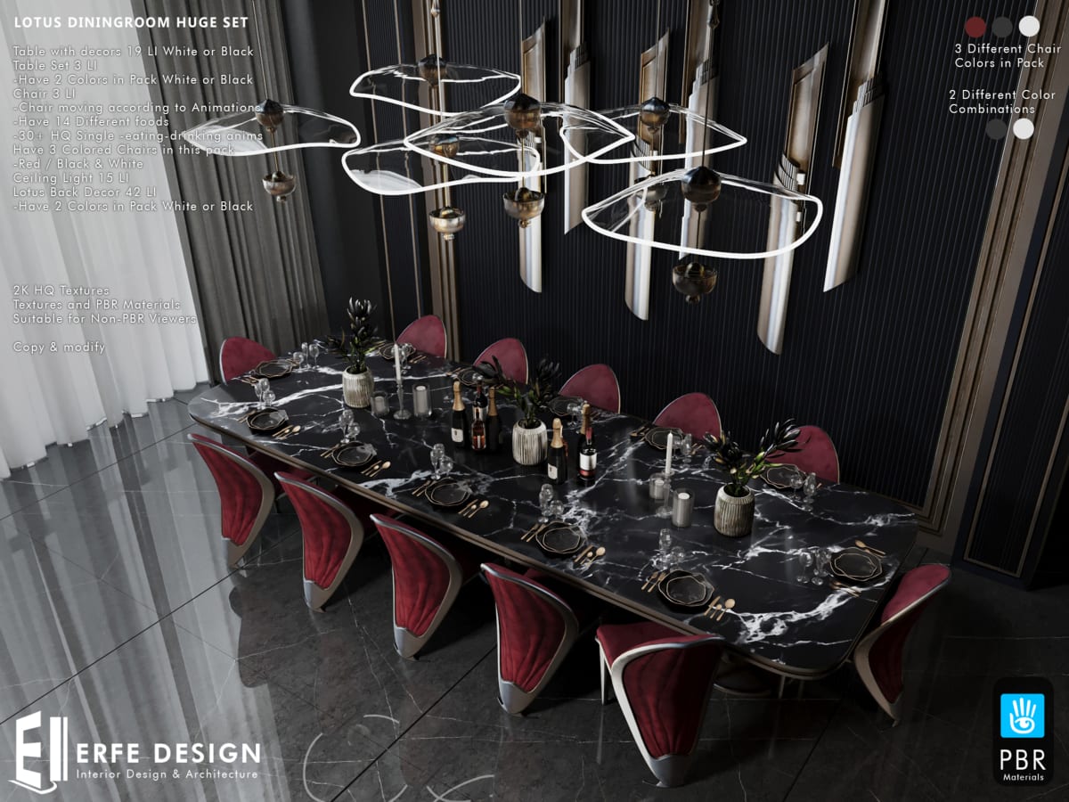 Lotus Diningroom HUGE Set PBR &amp; NonPBR 3