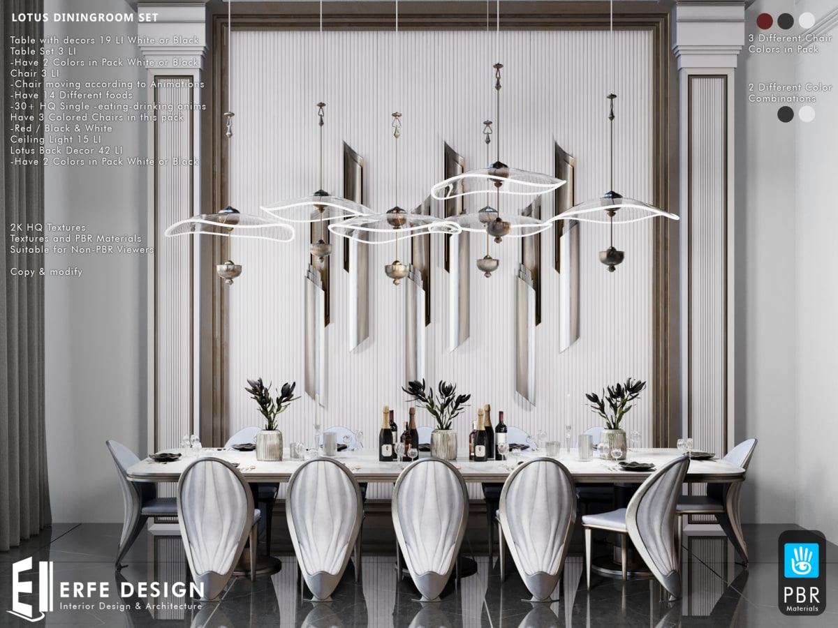 Lotus Diningroom HUGE Set PBR &amp; NonPBR 4