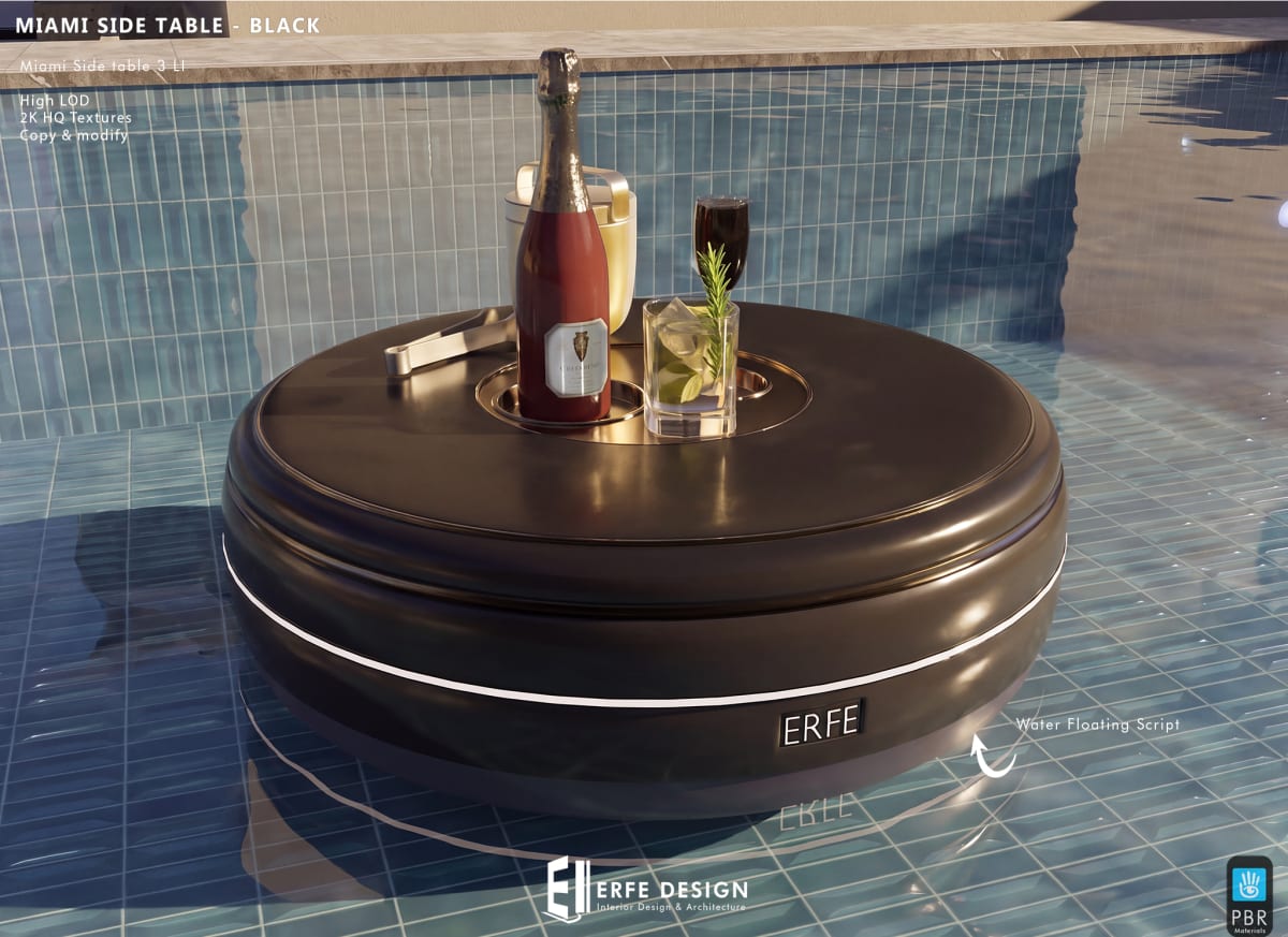 Miami Side table BLACK 3 LI PBR