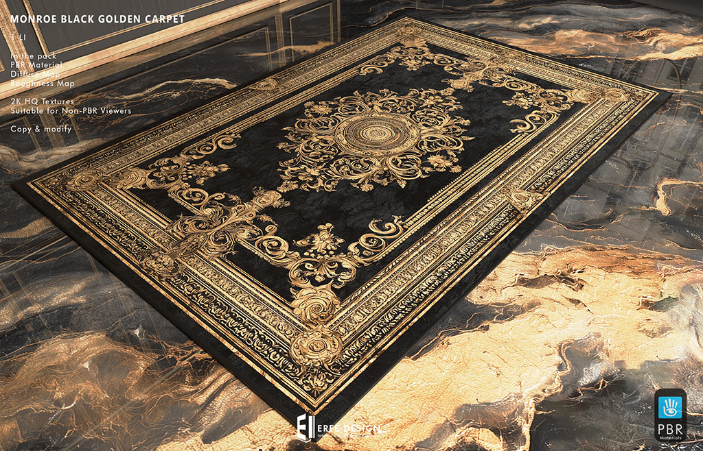Monroe Carpet Black & Gold PBR