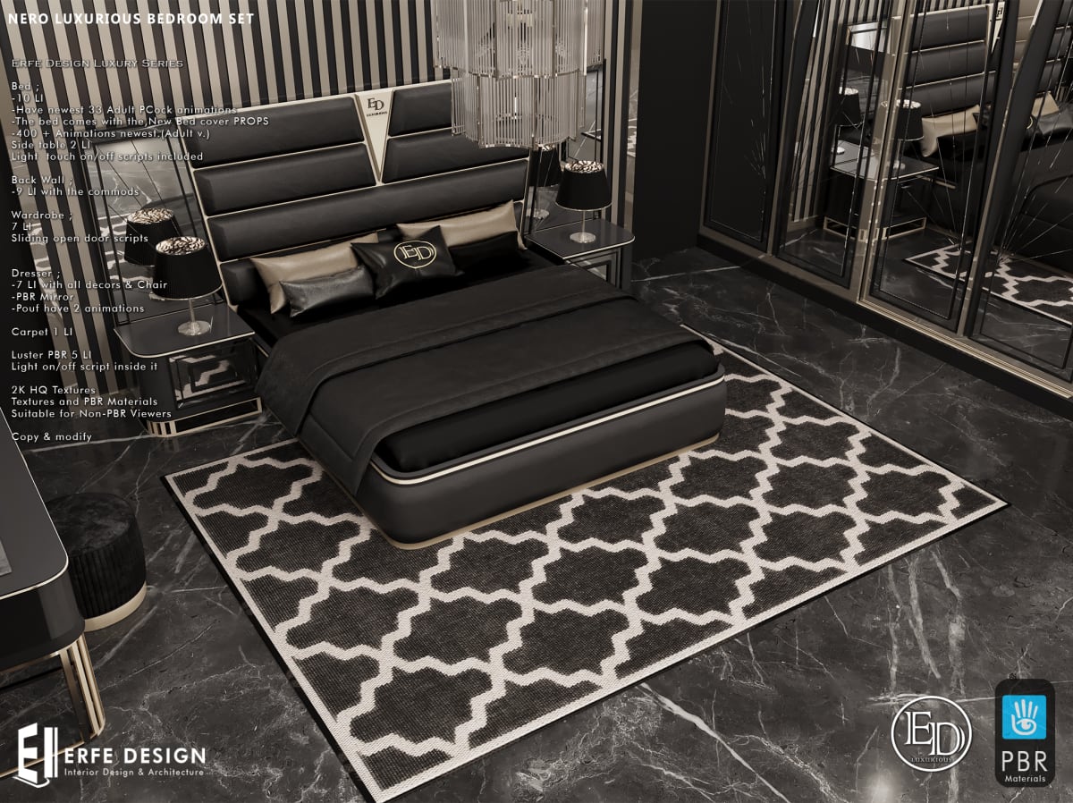 Nero Luxury Bedroom Set PG   PBR 3