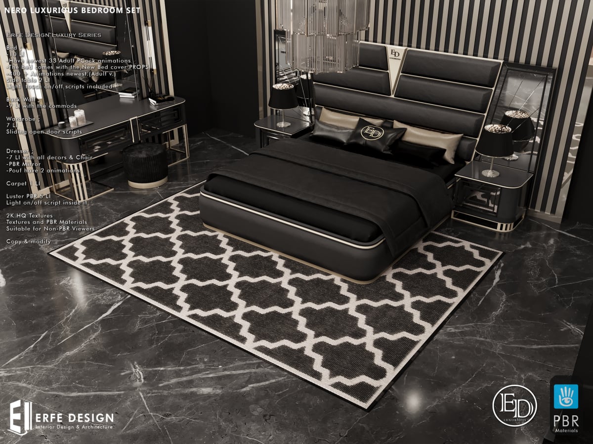 Nero Luxury Bedroom Set PG   PBR 8
