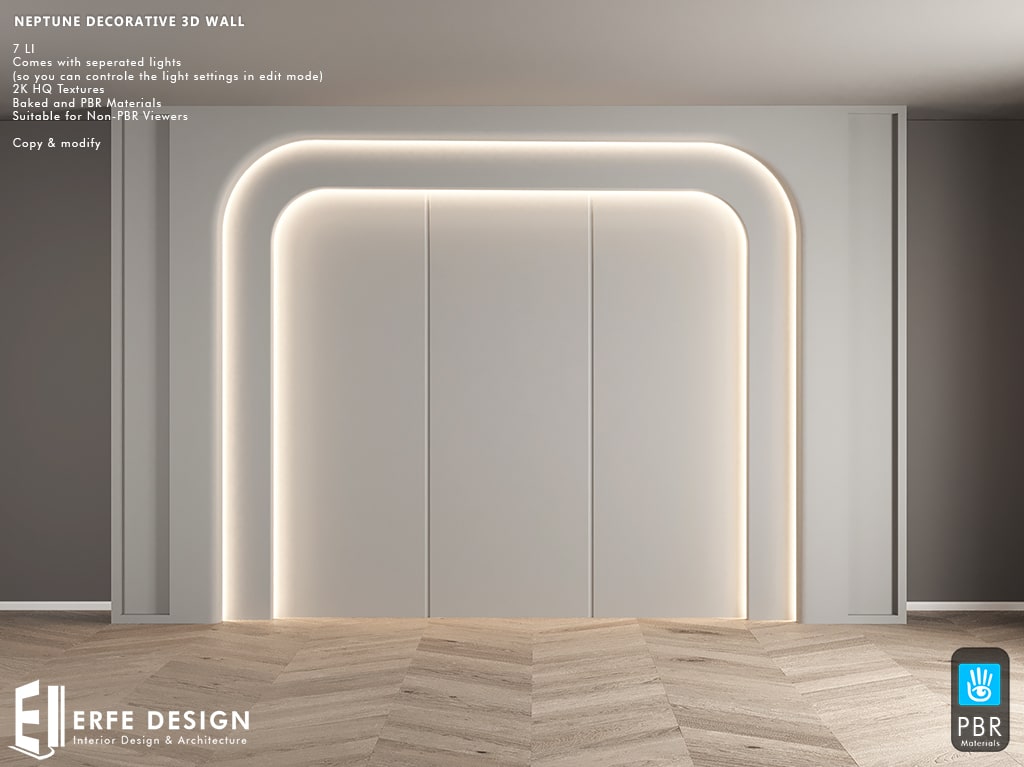 Neptune Decorative 3D Wall PBR 7 LI