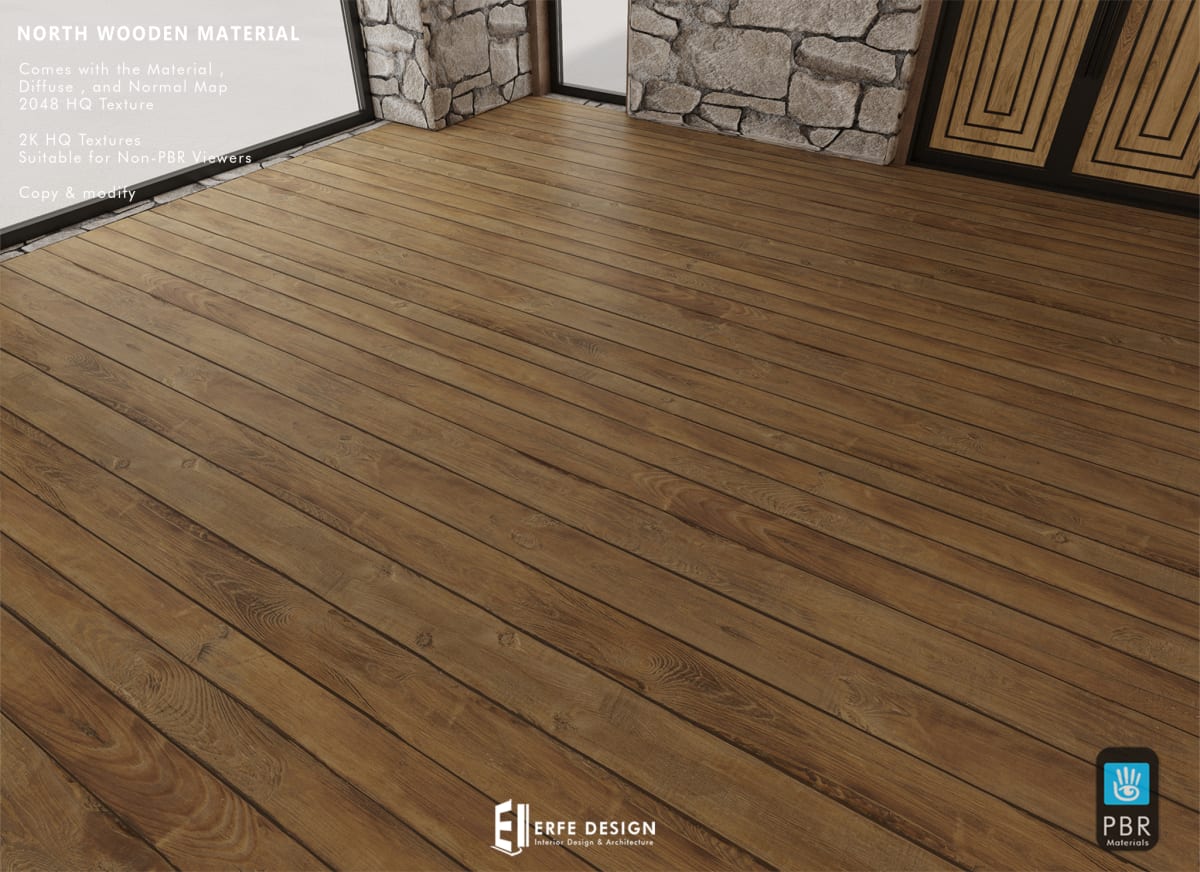 North Wooden Planks PBR Material - Erfe Design