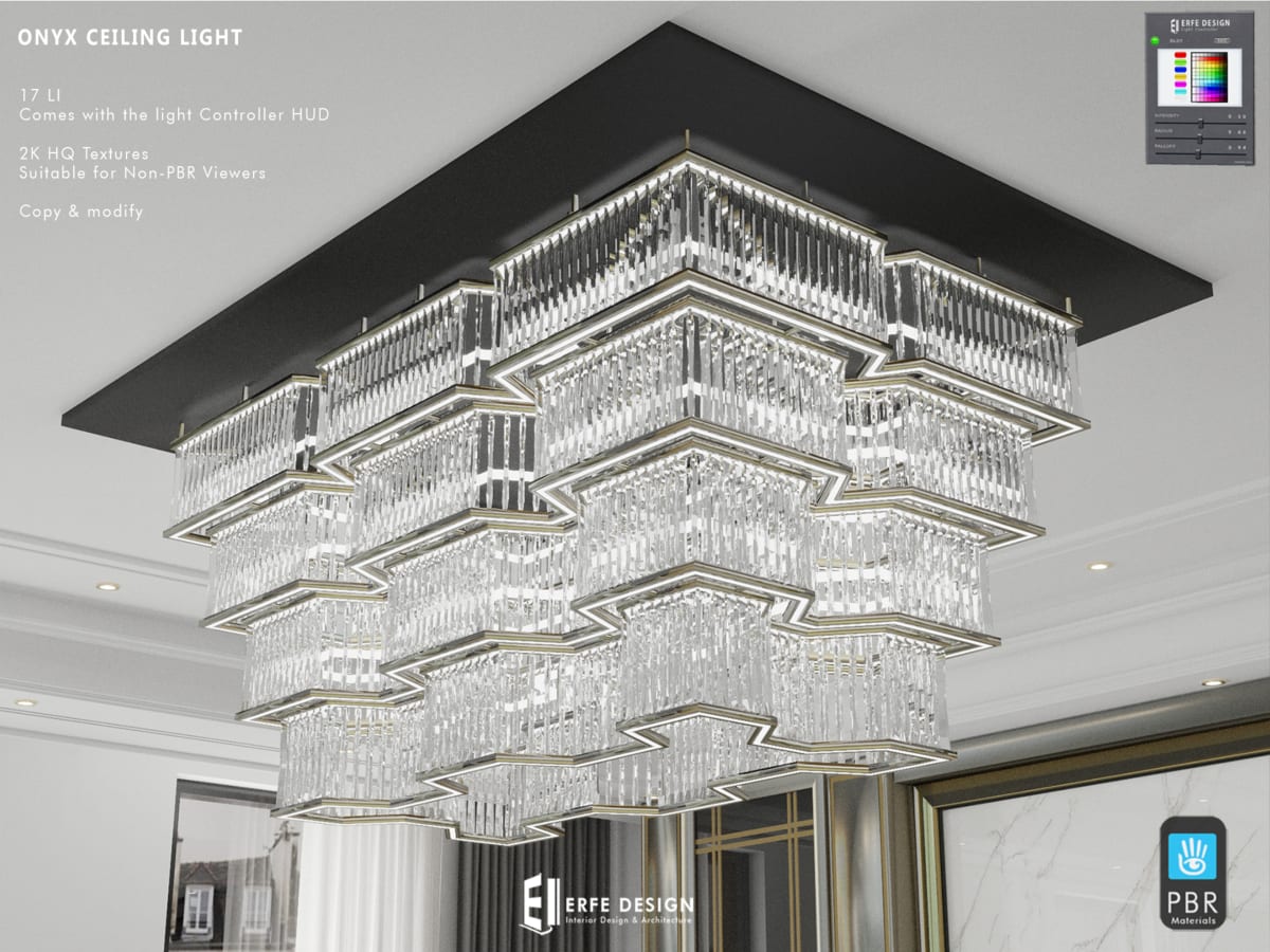 Onyx Ceiling Light with controller