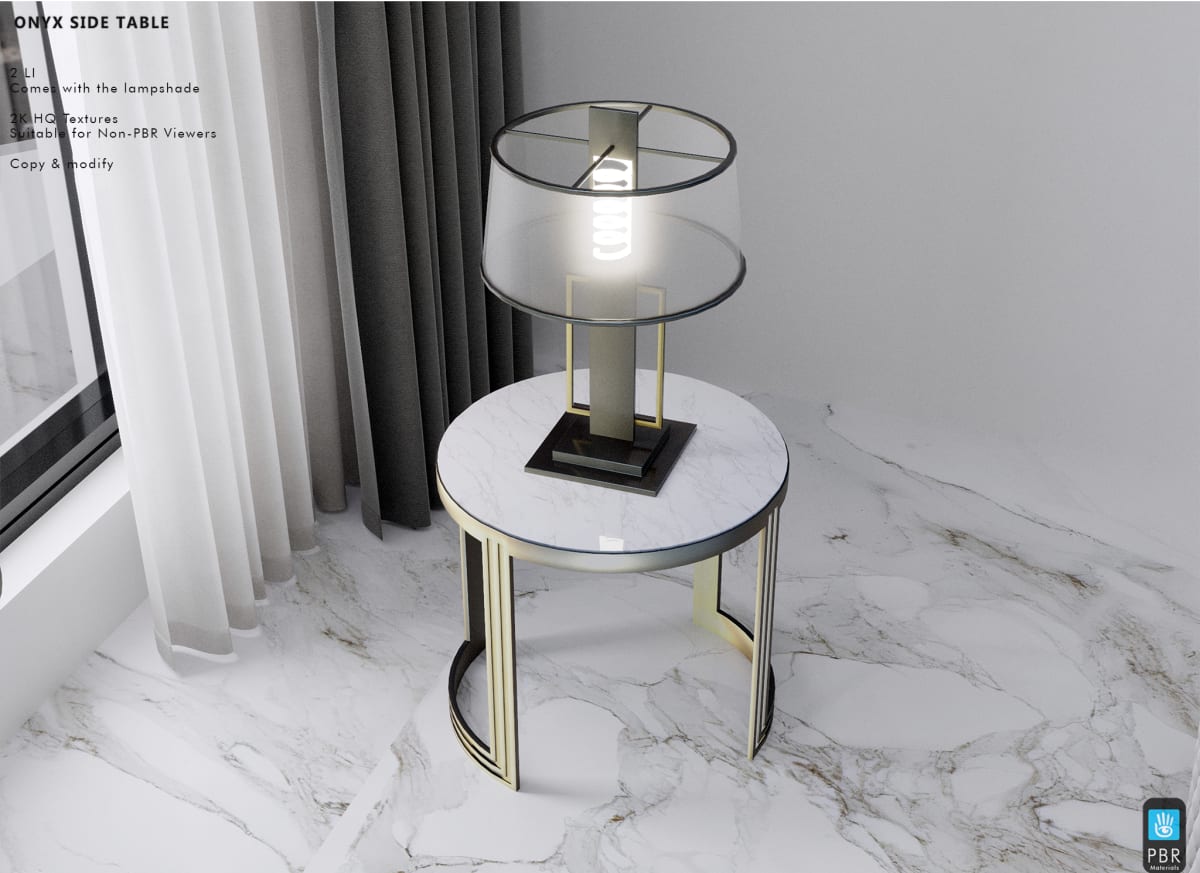 Onyx Sidetable with tablelight