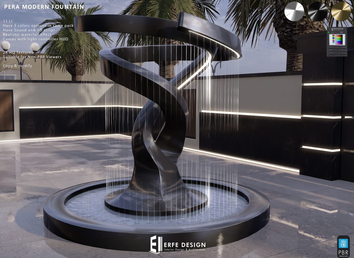 Pera Modern Fountain 3 COLORED 11 LI