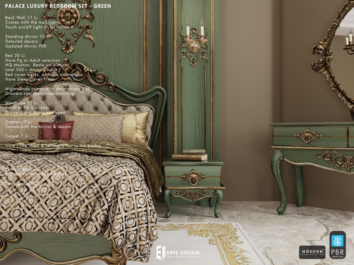 Palace Bedroom Set Adult GREEN 3