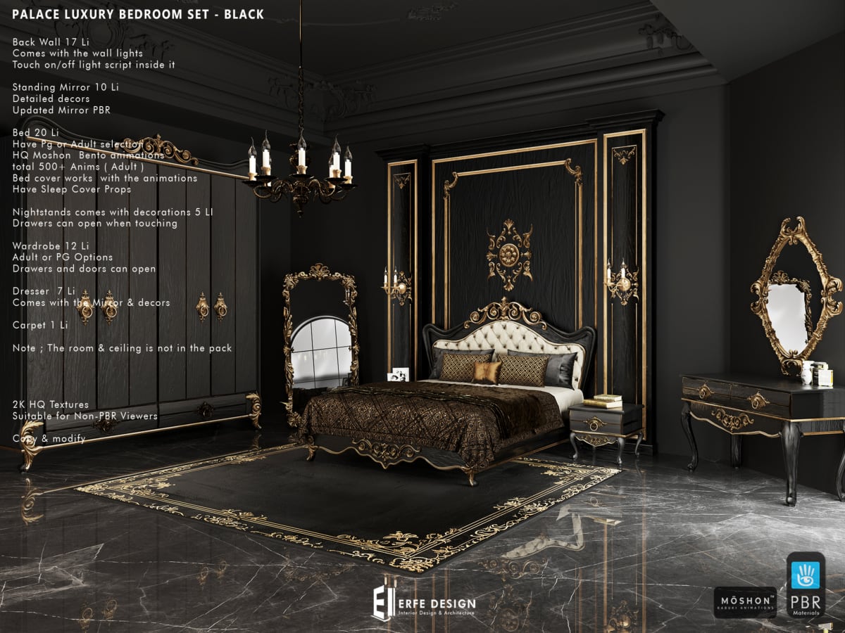 Palace Bedroom Set PG  BLACK 2