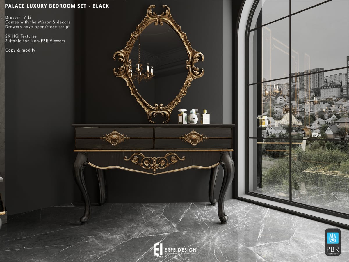 Palace Bedroom Set PG  BLACK 4
