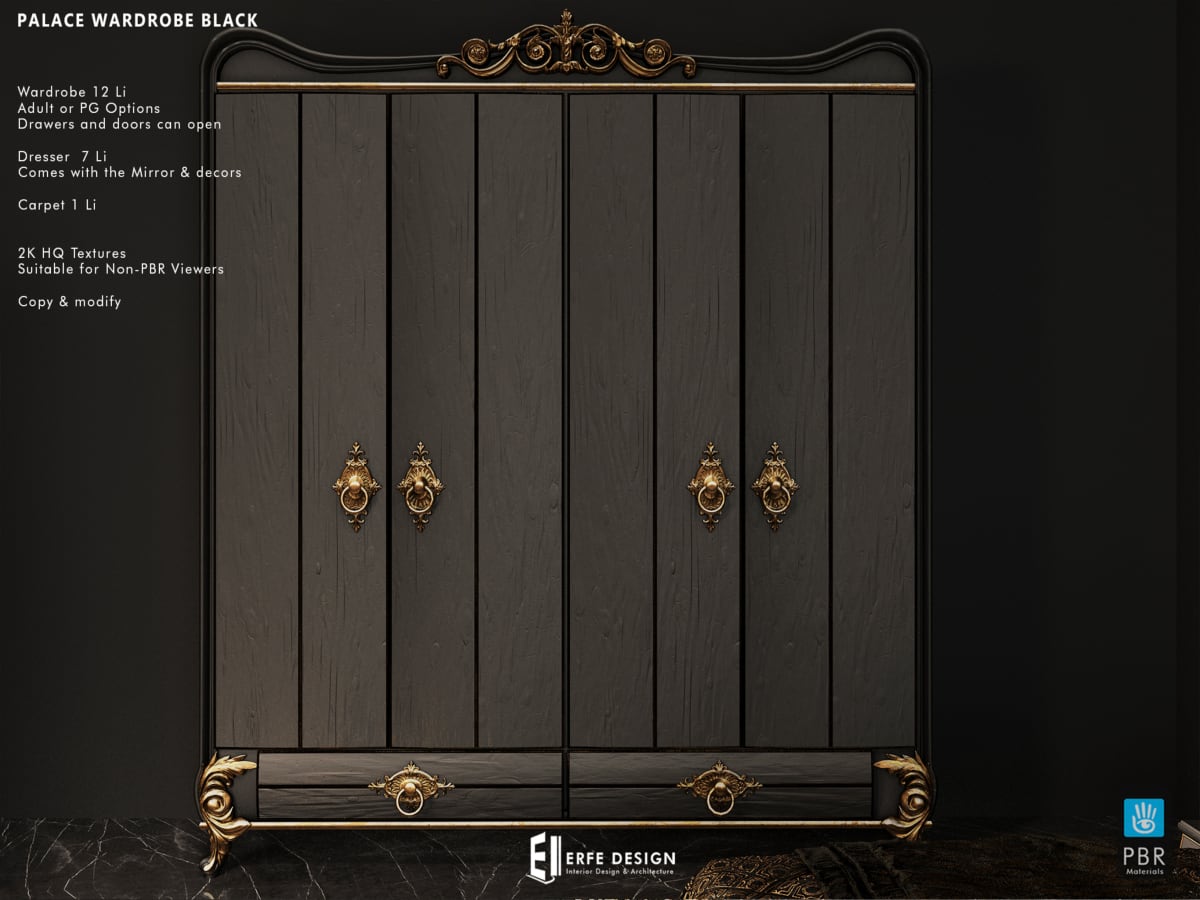 Palace Bedroom Set PG  BLACK 5
