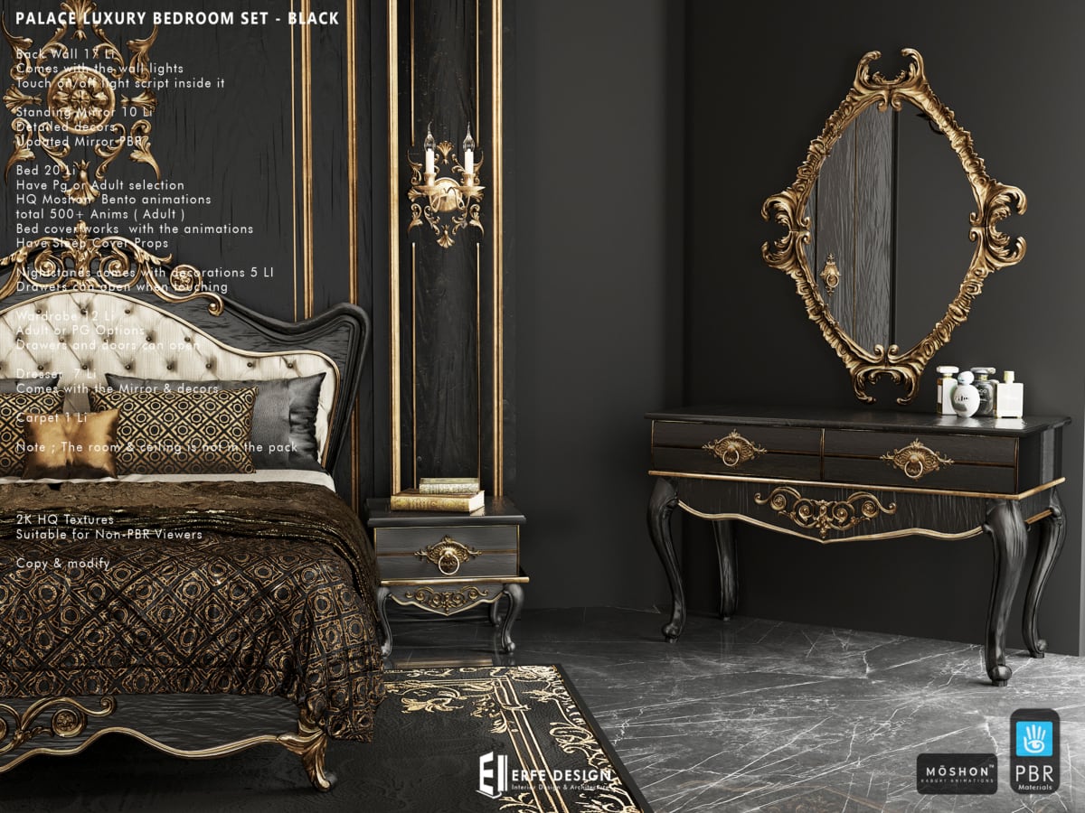 Palace Bedroom Set PG  BLACK 3
