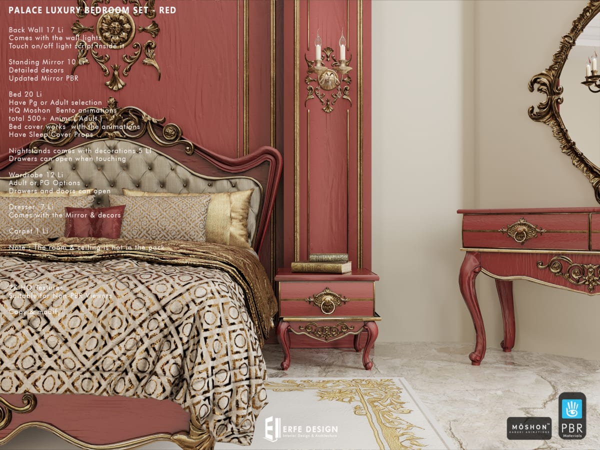 Palace Bedroom Set Adult RED