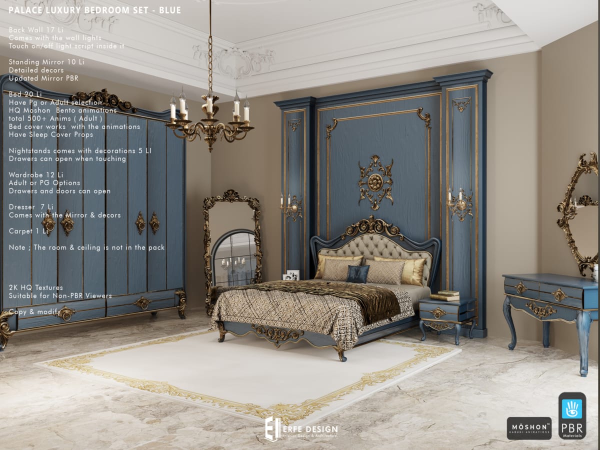Palace Bedroom Set Adult BLUE 2
