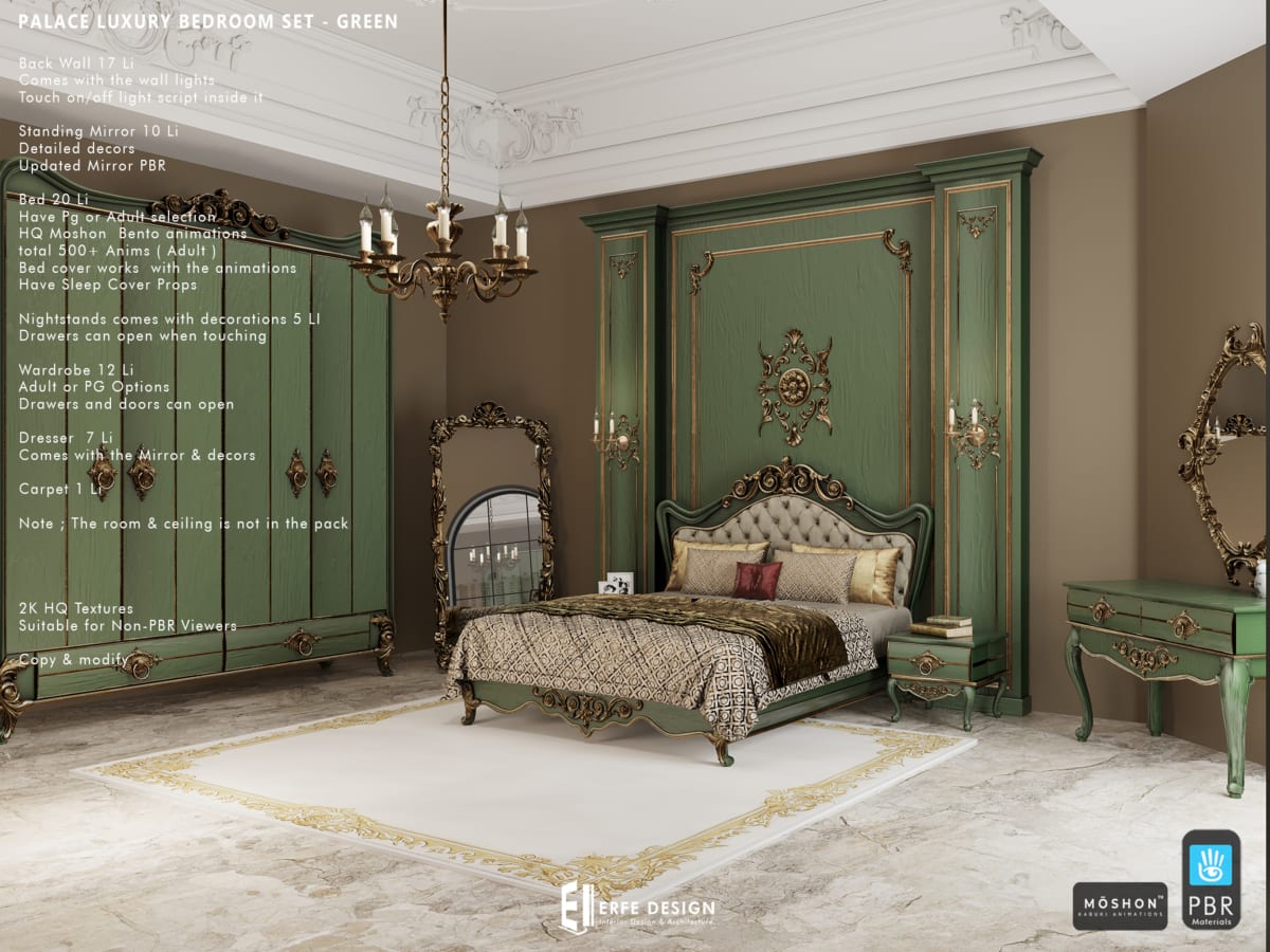 Palace Bedroom Set Adult GREEN 2