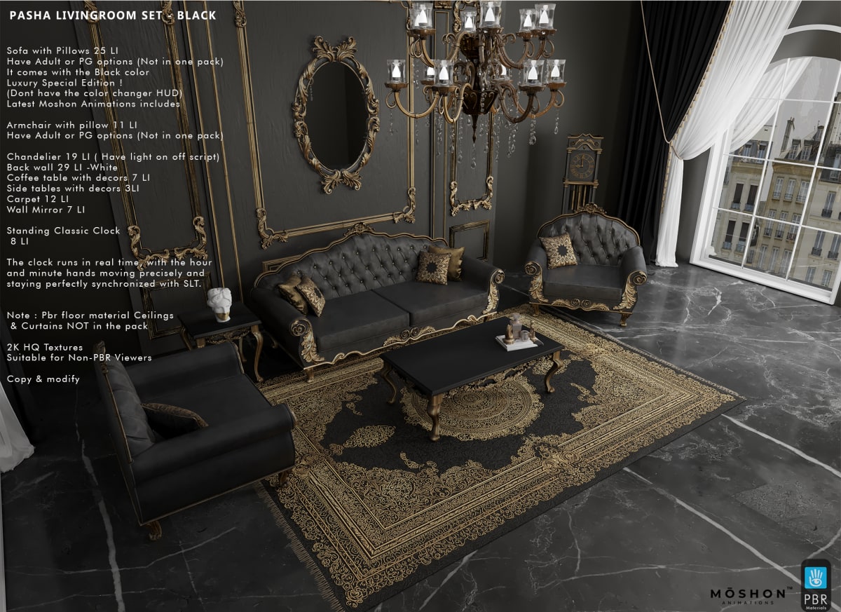 Pasha Livingroom Set BLACK- ADULT 3