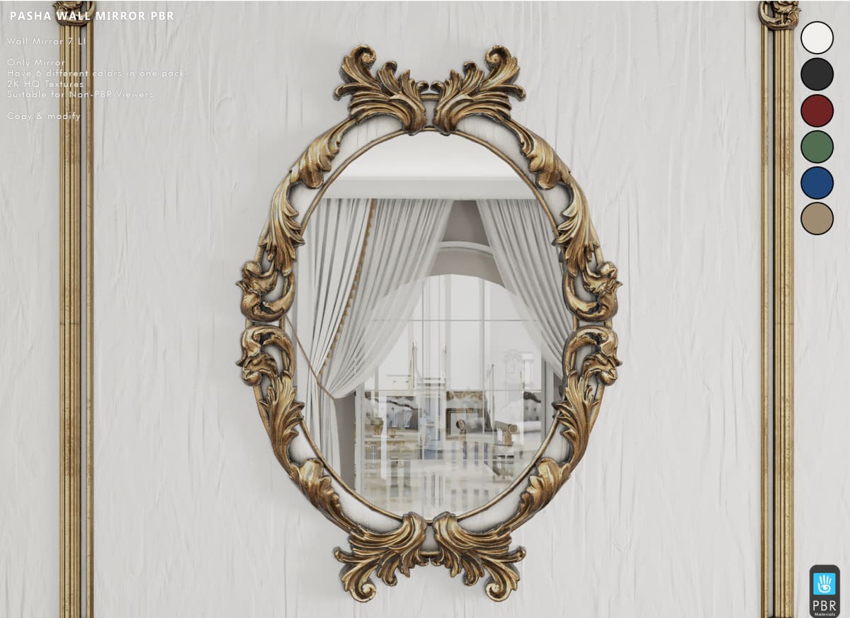 Pasha Wall Mirror 7 LI 6 Colors