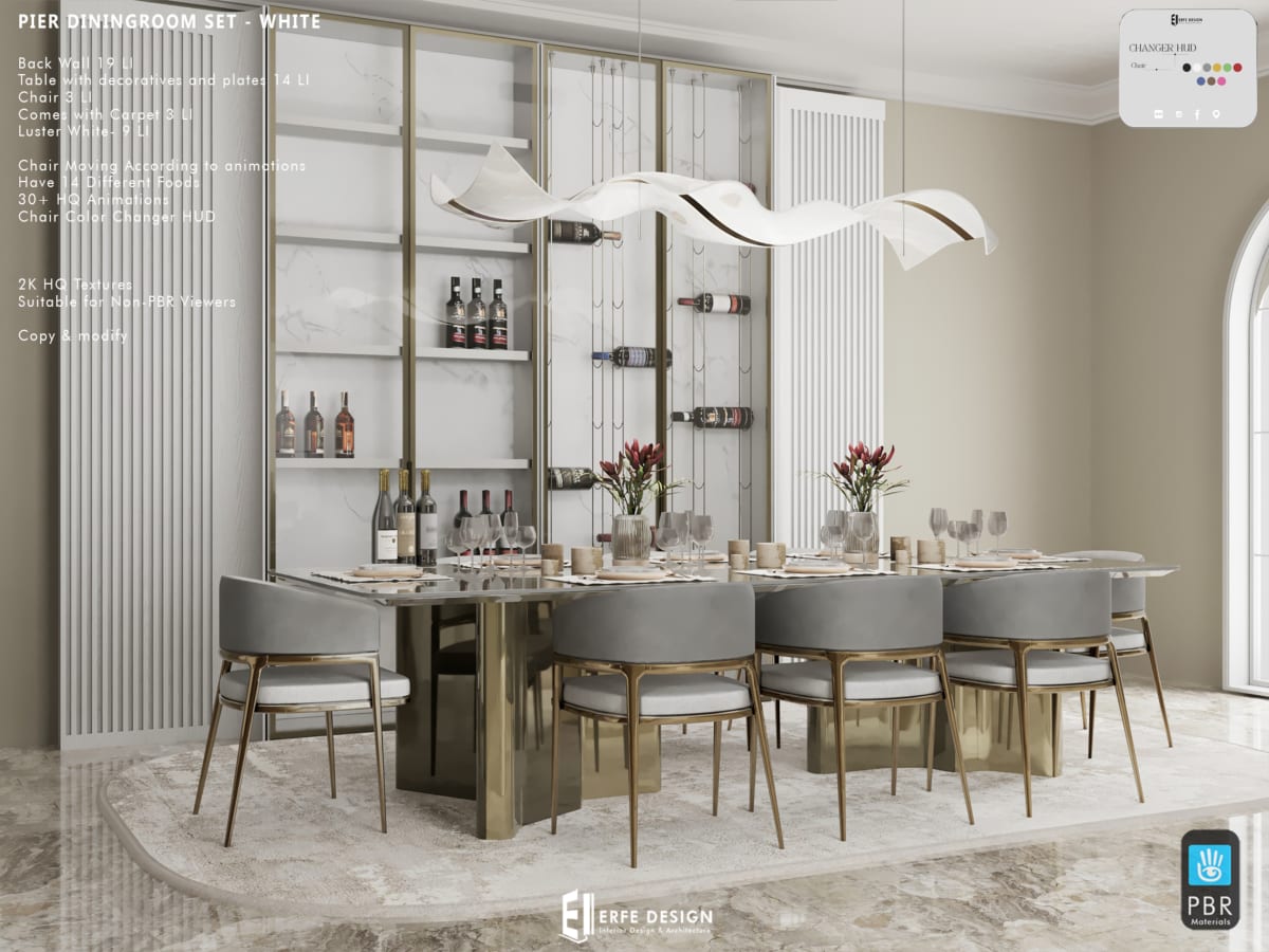 Pier Diningroom Set White 95 LI PBR 3
