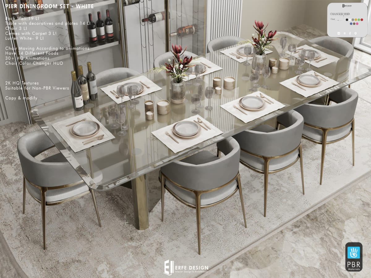 Pier Diningroom Set White 95 LI PBR 4