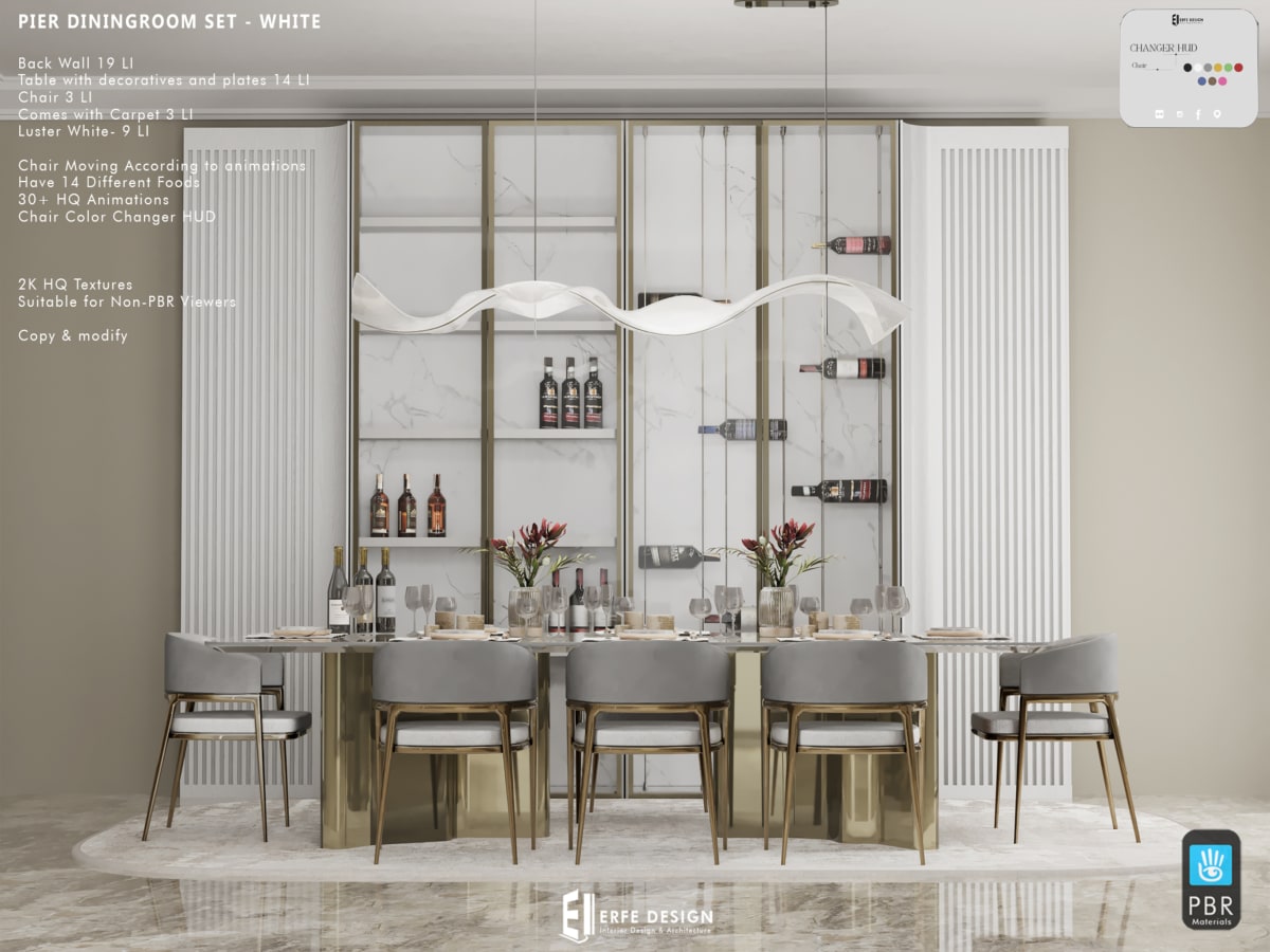Pier Diningroom Set White 95 LI PBR 2