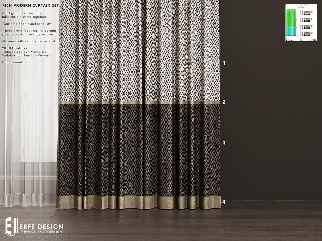 Rich Modern Curtain Set with HUD 4