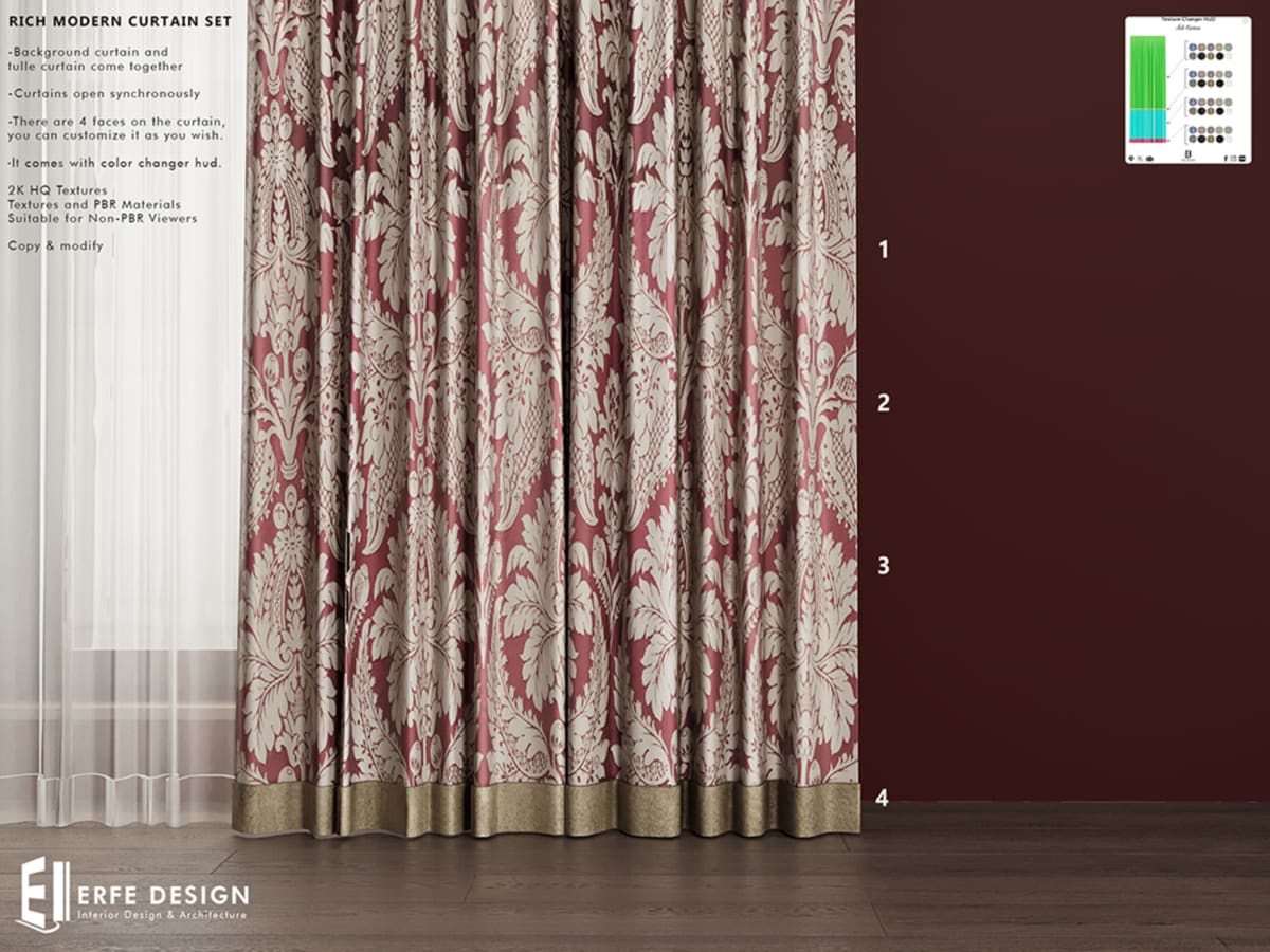 Rich Modern Curtain Set with HUD 2