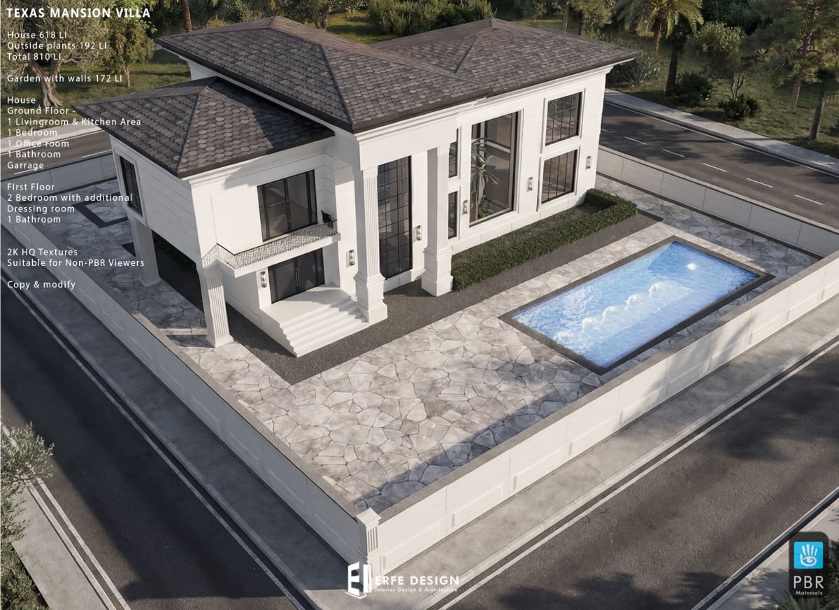 Texas Mansion Villa v1.4 810 LI 34x56  PACK 9