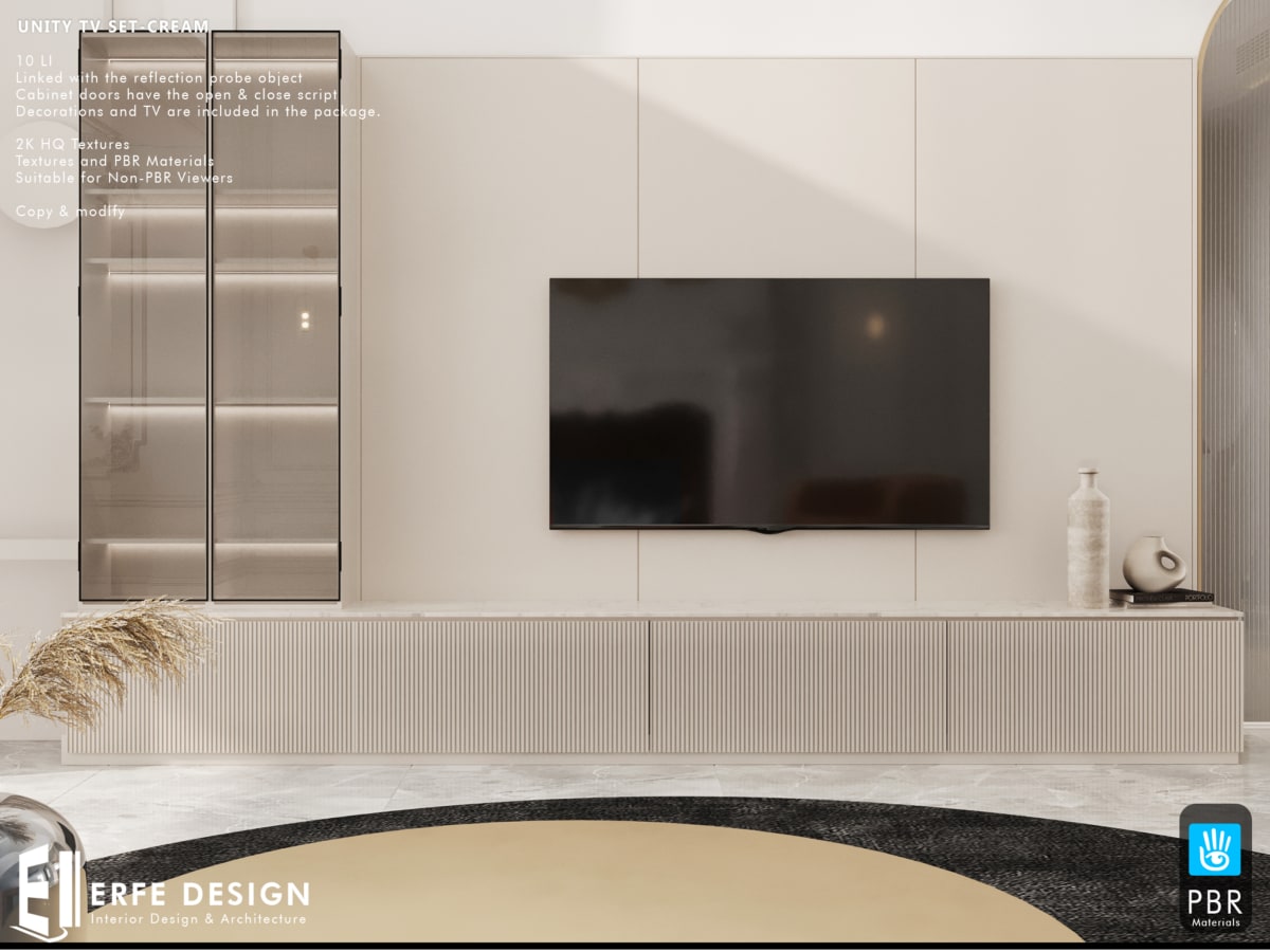 Unity TV Set - Cream 9 LI PBR
