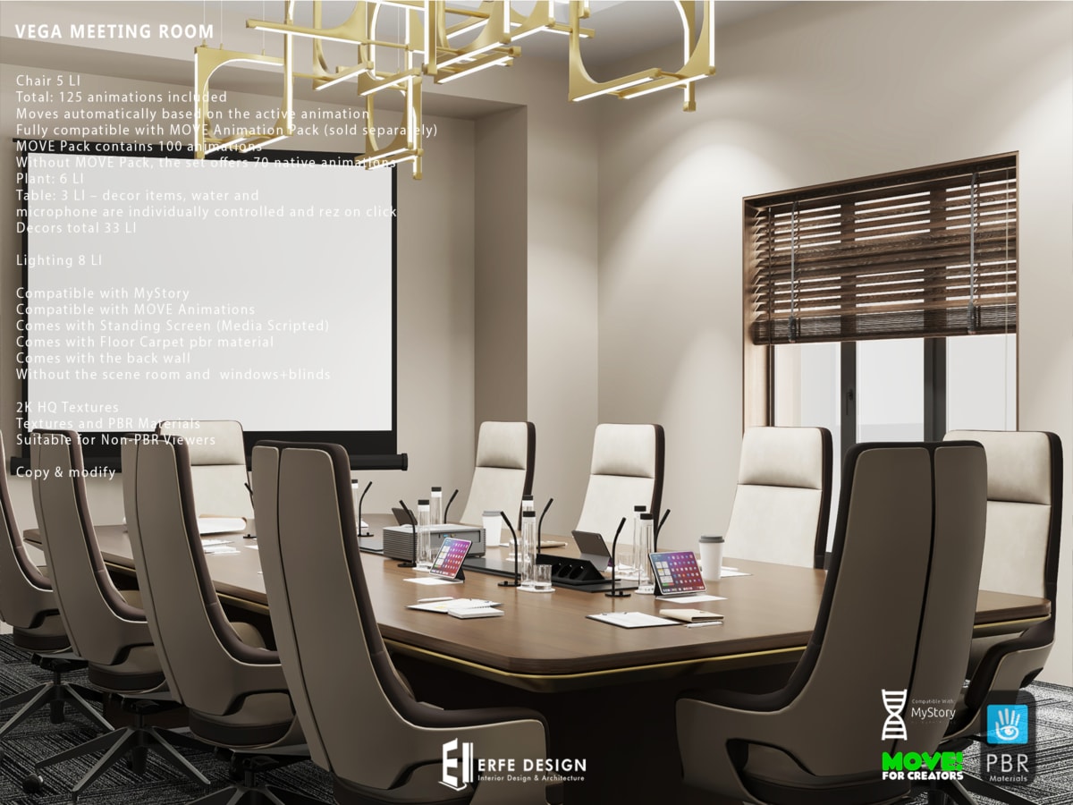 Vega Meeting table v2  suitable  MOVE! Anims 3