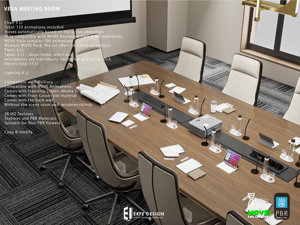 Vega Meeting table v2  suitable  MOVE! Anims 2