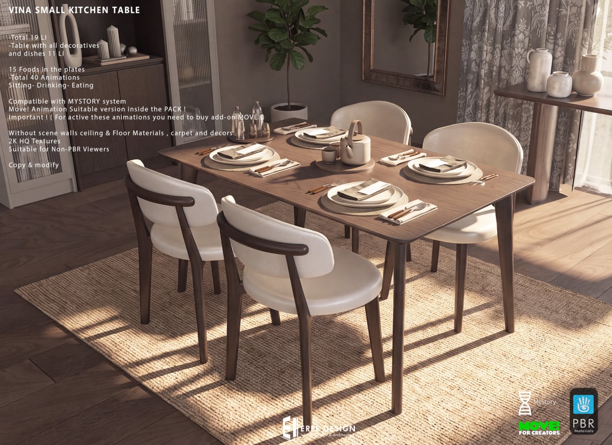 Vina Kitchen Small table set 19 LI PBR