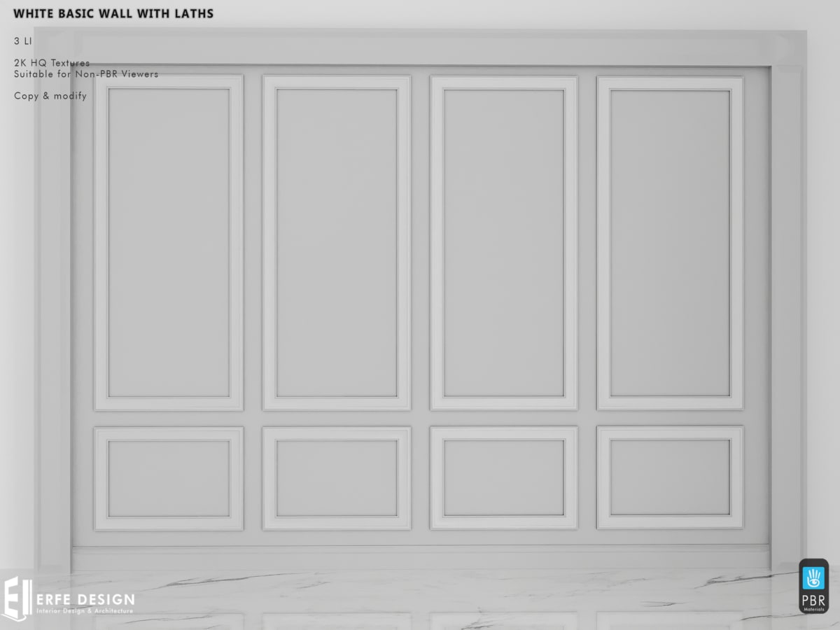 White Basic Wall with Lath 3 LI