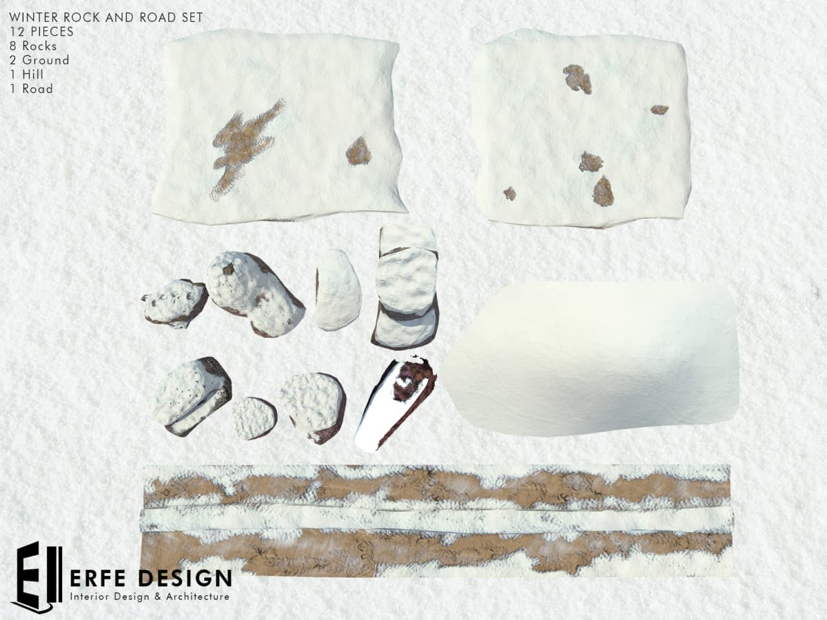 Winter Rock & Road Set 12 Pcs 5