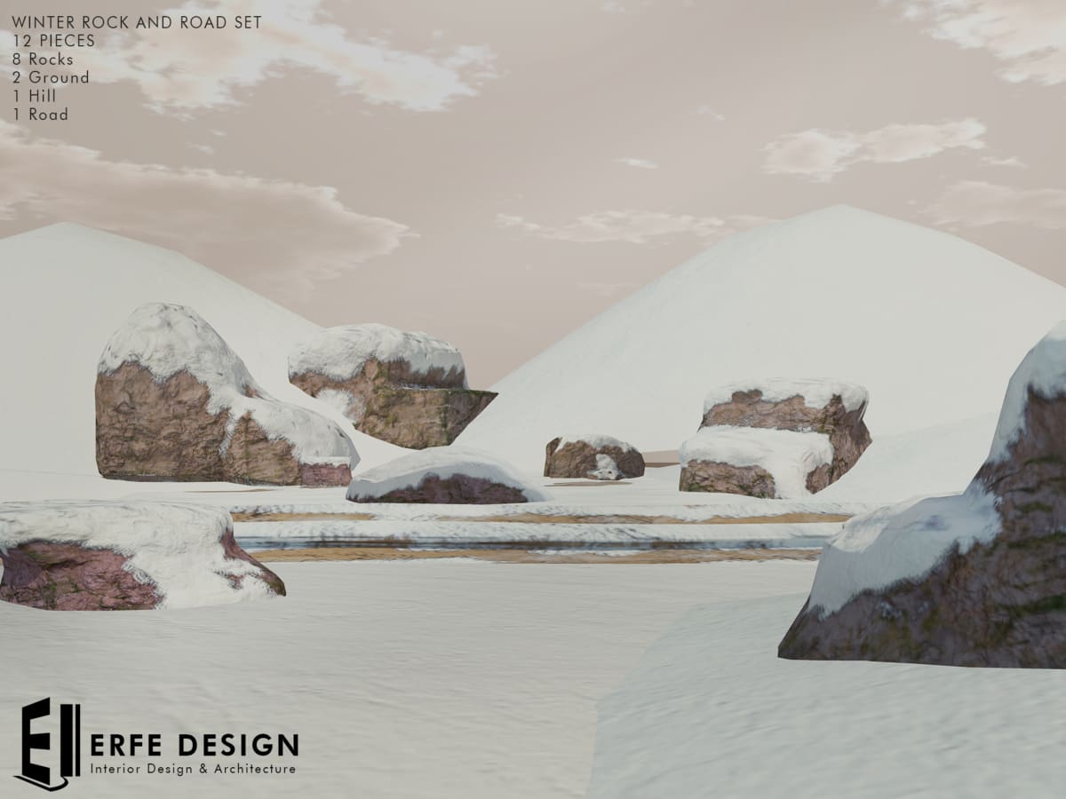 Winter Rock & Road Set 12 Pcs 2