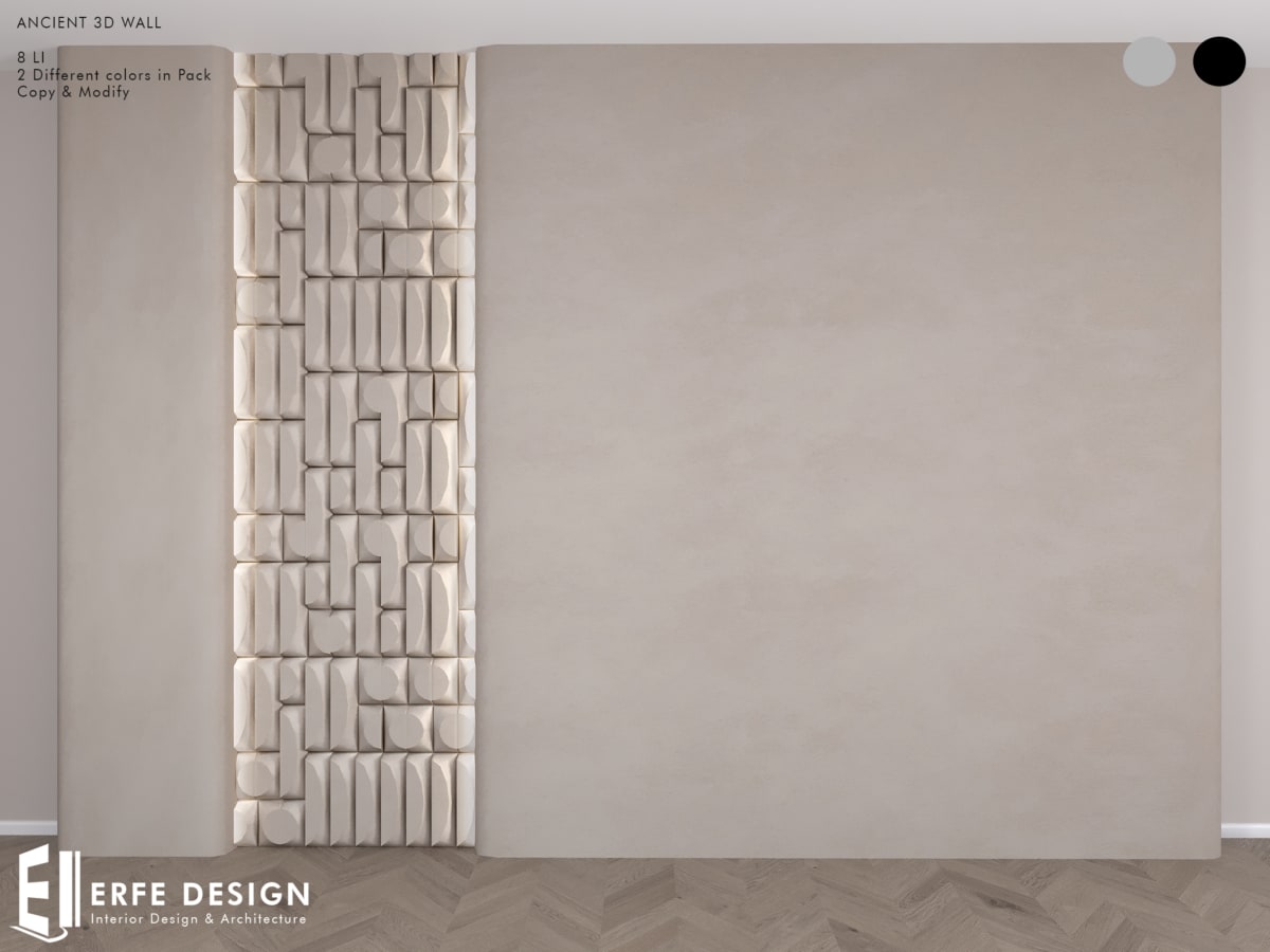 Ancient 3D Wall Cream & Black 8 LI