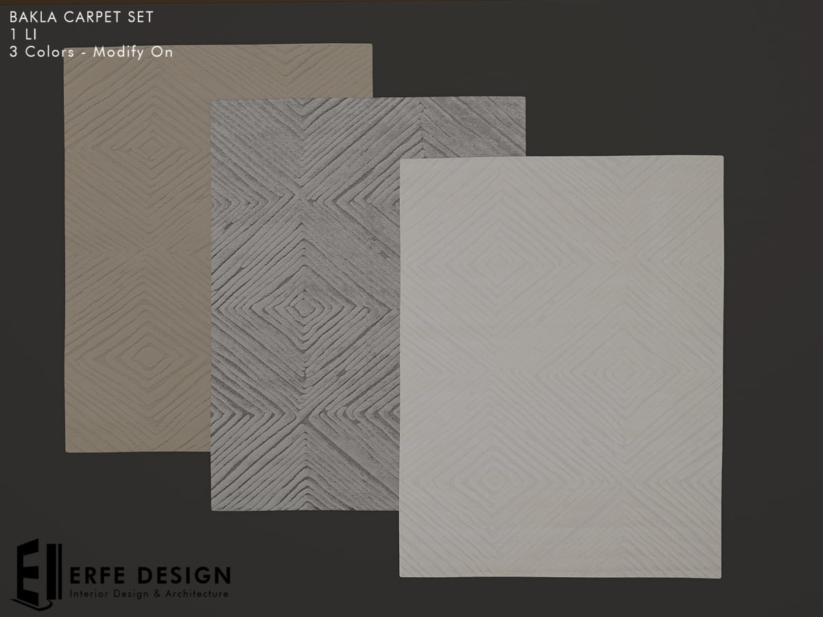 Bakla carpet set 3Colors 1 LI
