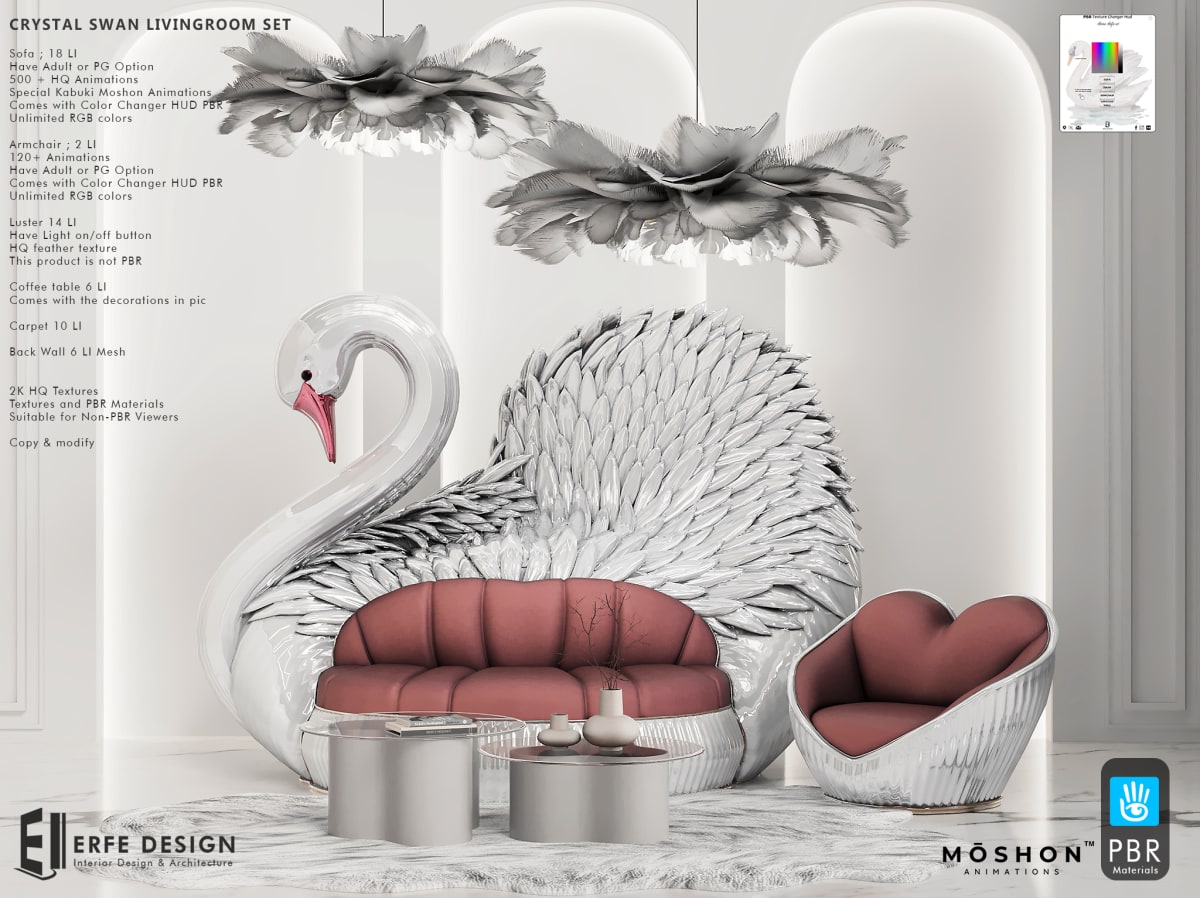 Crystal Swan Livingroom Set PG  PBR 2