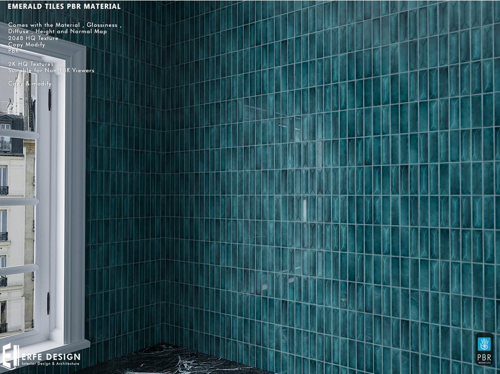 Emerald Tiles PBR Material
