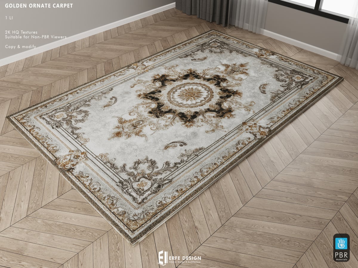 Golden Ornate Carpet 1 LI
