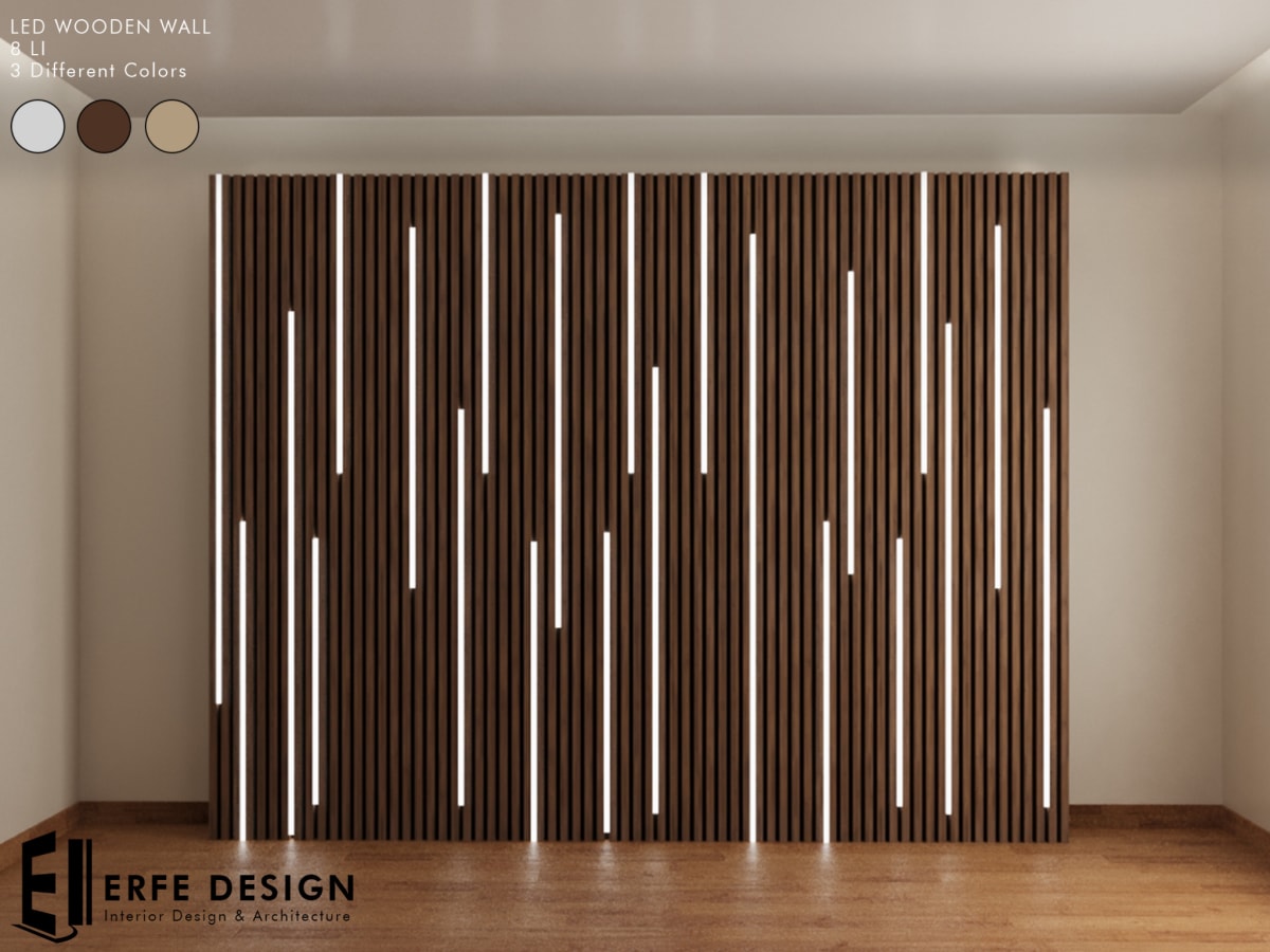 Led Wooden Wall 3 Colored 8 LI