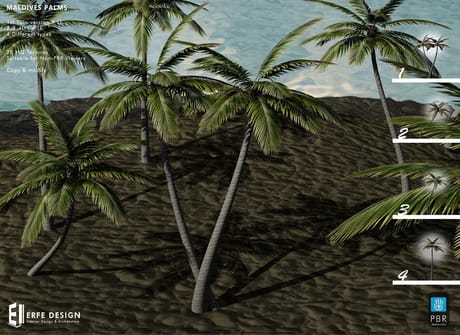 Maldives Palms 4 Pieces Huge Pack