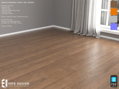Marco Brown Wooden Floor Material PBR - Erfe Design