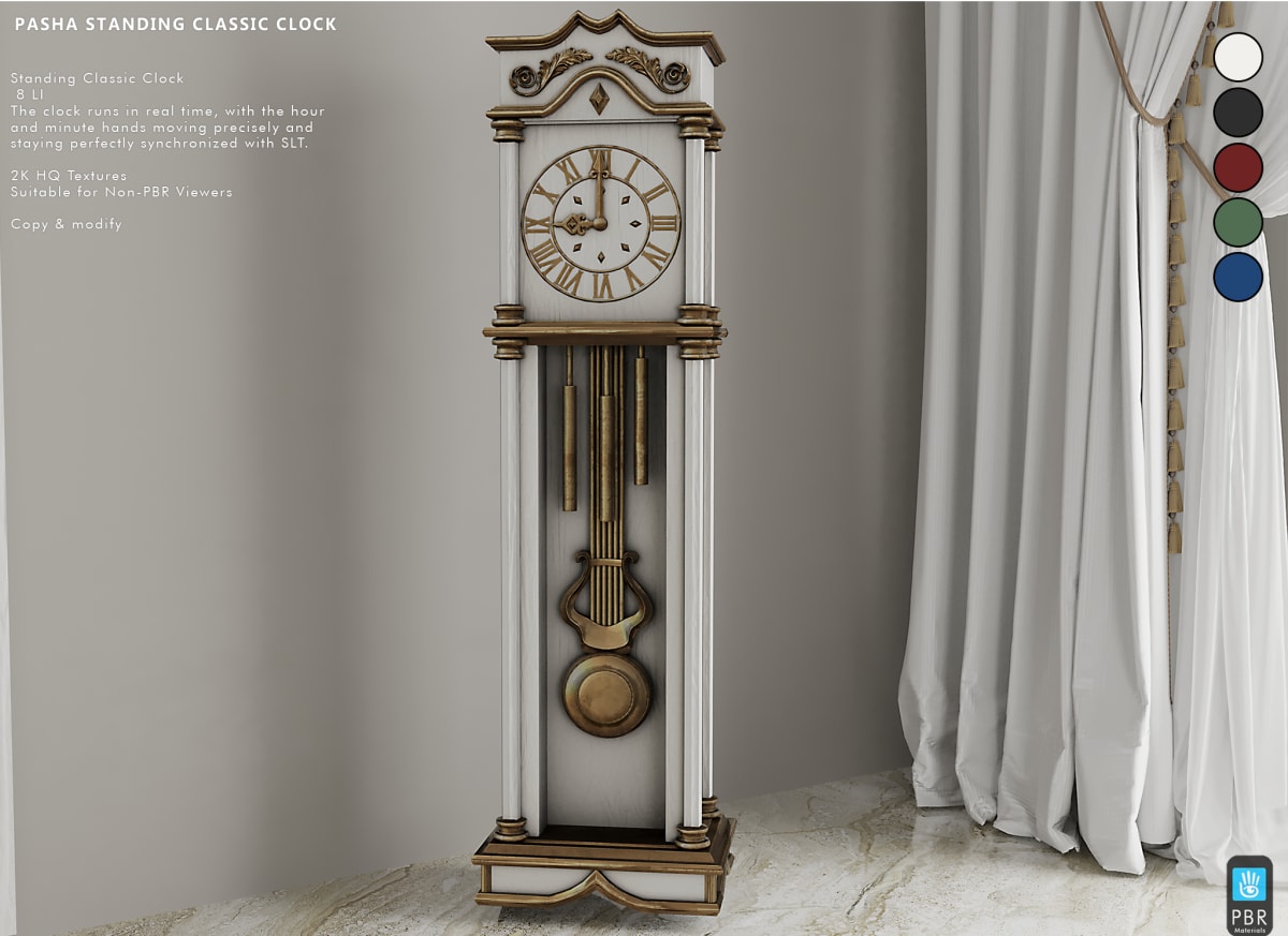 Pasha Standing Classic Clock PBR
