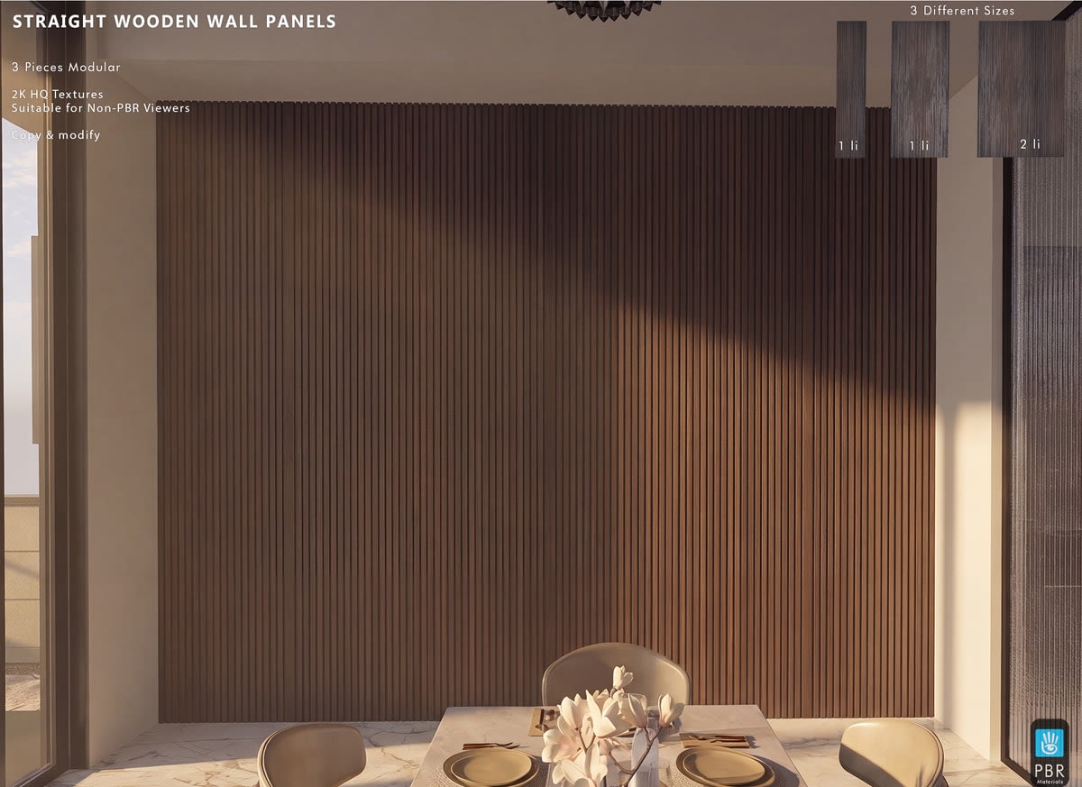 Straight Wooden Wall Pieces set