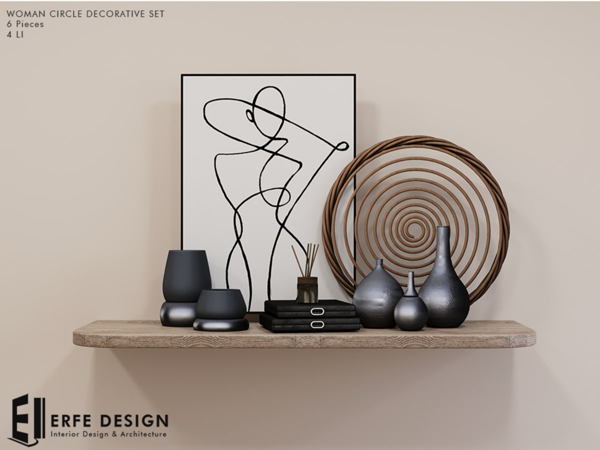 Woman Circle Decorative Set 6pcs 4 LI