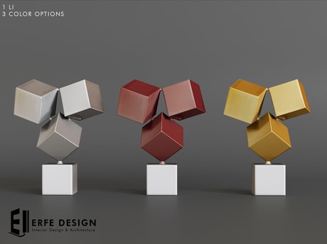 3 Cubes 3COLORED Decorative Set [Erfe Design] PACK